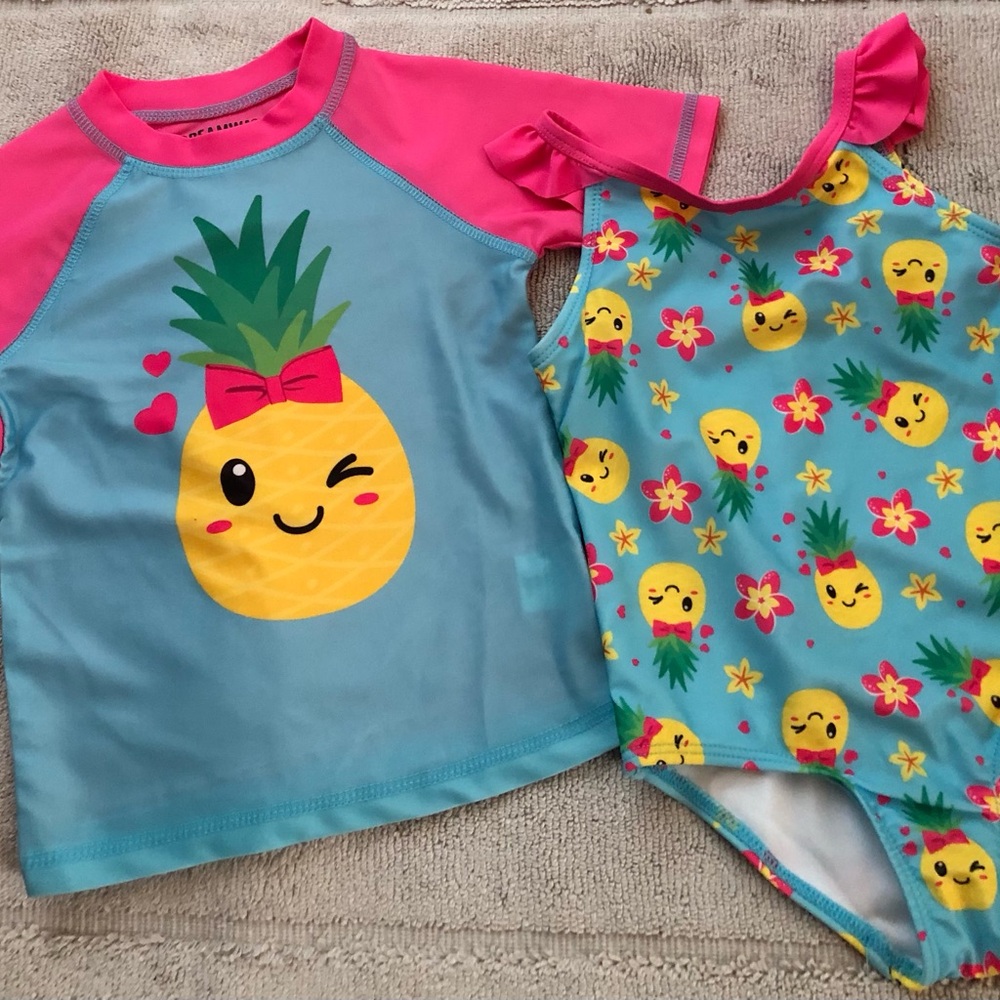 Swim set toddler girls new sizes 2T, 3T or 4T 85% polyester spandex Dreamwave